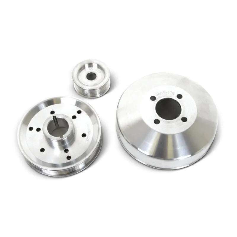 BBK 96-01 Mustang 4.6 GT Cobra Underdrive Pulley Kit - Lightweight CNC Billet Aluminum (3pc) - Corvette Realm