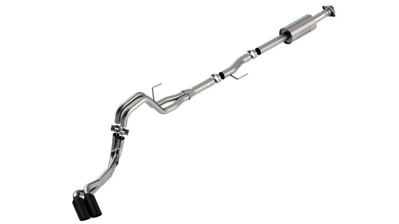 Borla F-150 21-25 2.7L/3.5L 4dr CC SB EC STB Lar/KingR/Plnm/LTD 3/2.25 DSE Cat-Back Exhaust S-Type Black Chrome Tips