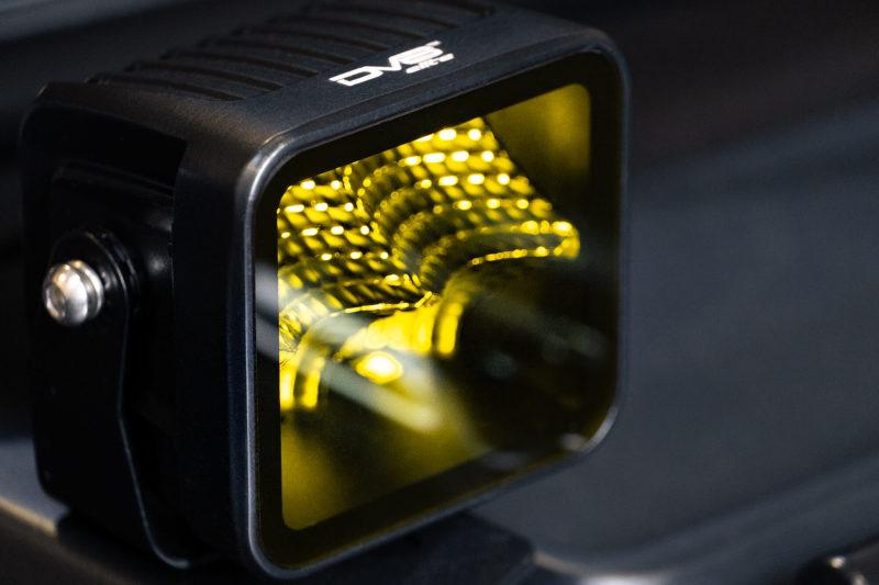 DV8 Offroad 3in Elite Series LED Amber Pod Light - Corvette Realm