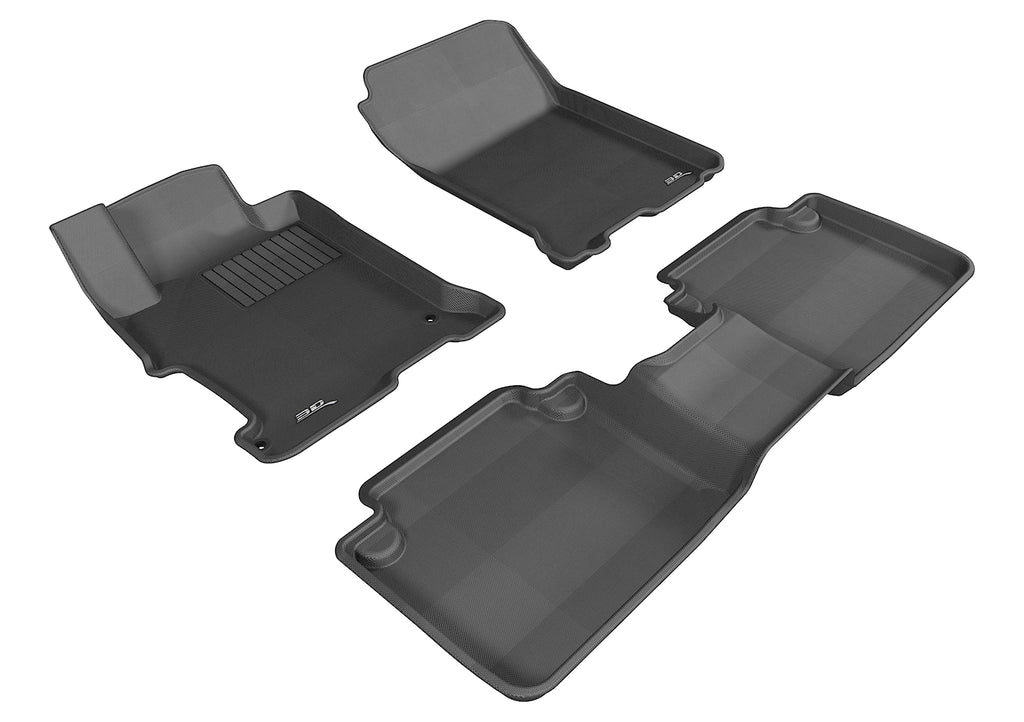 3D MAXpider 2013-2017 Honda Accord Sedan Kagu 1st & 2nd Row Floor Mats - Black