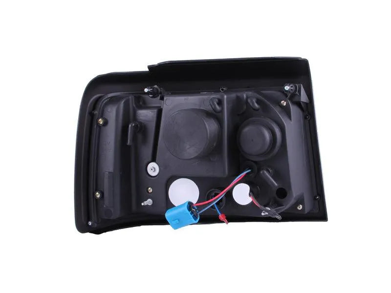 ANZO 1992-1996 Ford F-150 Projector Headlights w/ Halo Chrome w/ Side Markers and Parking Lights - Corvette Realm