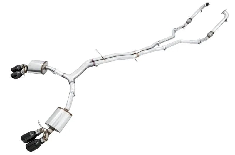 AWE Tuning Audi B9 S5 Sportback Touring Edition Exhaust - Non-Resonated (Black 102mm Tips) - Corvette Realm