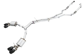 AWE Tuning Audi B9 S5 Sportback Touring Edition Exhaust - Non-Resonated (Black 102mm Tips) - Corvette Realm