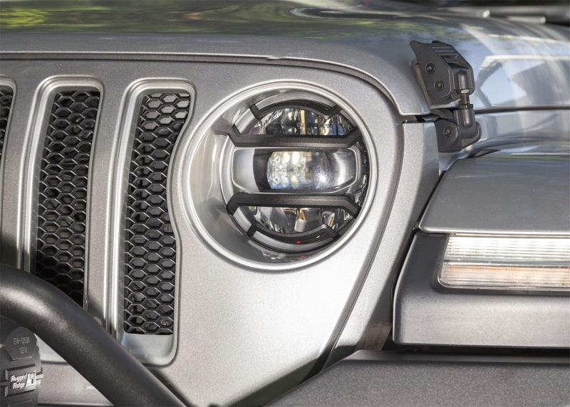 Rugged Ridge 18-20 Jeep Wrangler JL / 2020 Jeep Gladiator JT Black Elite Headlight Guards Black - Corvette Realm