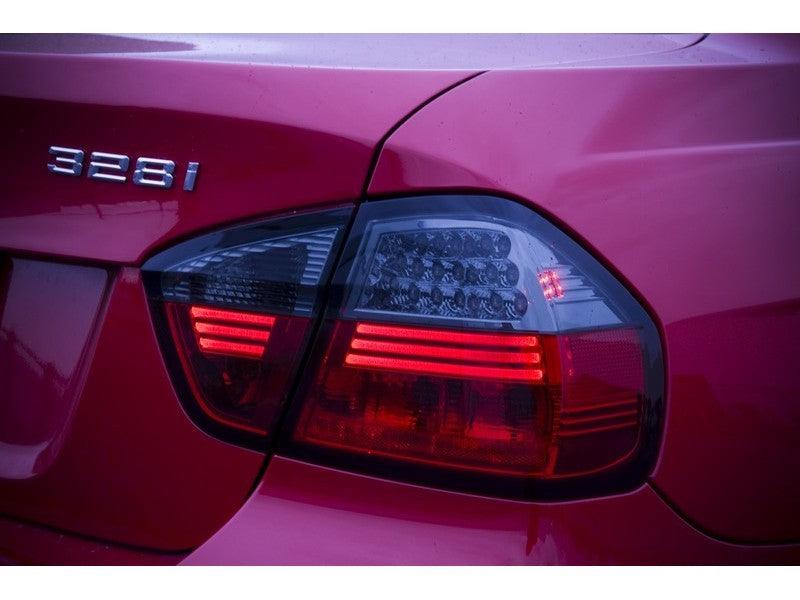 Spyder BMW E90 3-Series 06-08 4Dr LED Tail Lights Red Smoke ALT-YD-BE9006-LED-RS - Corvette Realm