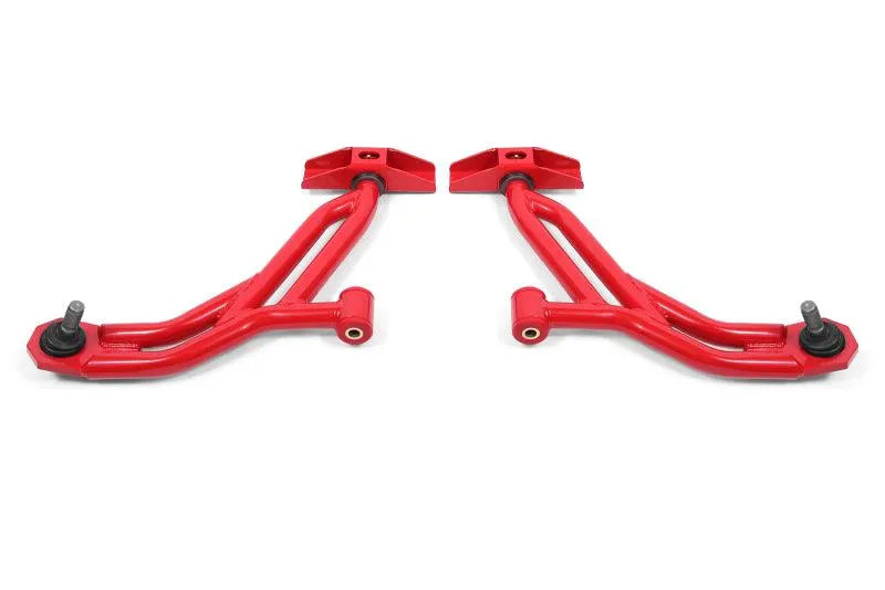 BMR Suspension 05-14 Ford Mustang Lower A-Arms - Red - Non-Adjustable - Corvette Realm