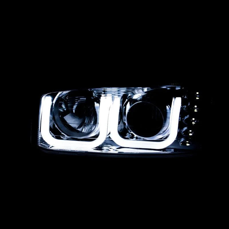 ANZO 1999-2006 Gmc Sierra 1500 Projector Headlights w/ U-Bar Black - Corvette Realm