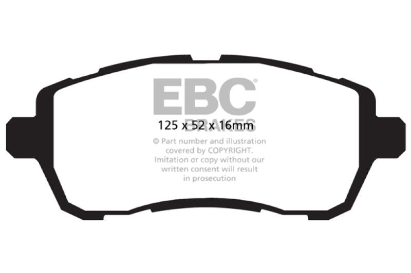 EBC 10+ Ford Fiesta 1.6L (Excl ST) Yellowstuff Front Brake Pads - Corvette Realm