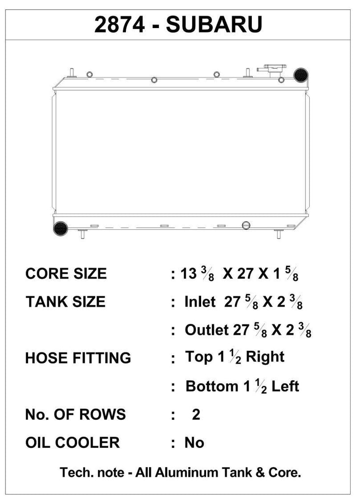 CSF 93-98 Subaru Impreza Radiator - Corvette Realm