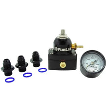 Load image into Gallery viewer, Fuelab 535 EFI Adjustable Mini FPR 25-90 PSI (2) -6AN In (1) -6AN Return (3) -6AN ORB w/Gauge Kit