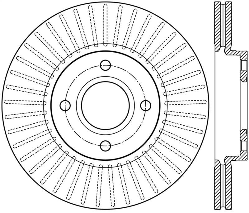 StopTech 2014 Ford Fiesta Left Front Disc Slotted Brake Rotor - Corvette Realm