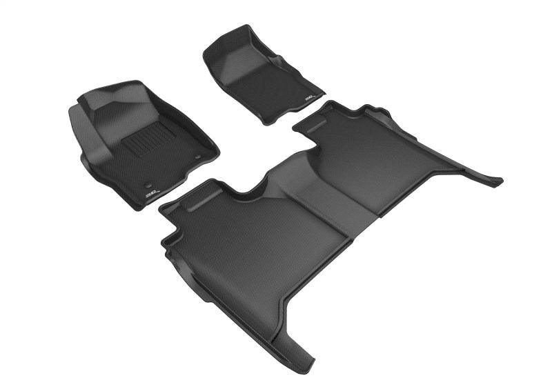 3D MAXpider 2019-2020 Chevrolet Silverado 1500 Kagu 1st & 2nd Row Floormats - Black - Corvette Realm