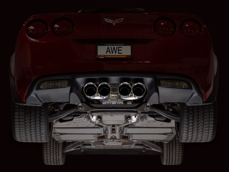 AWE Tuning 05-07 C6 Chevrolet Corvette 6.0L Track Edition Axleback Exhaust w/ Chrome Silver Tips