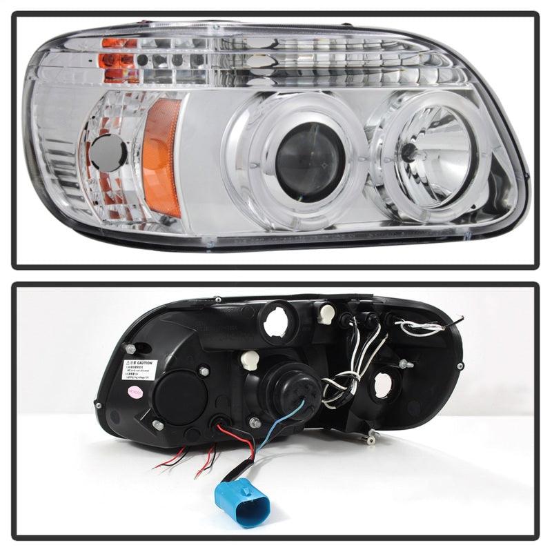 Spyder Ford Explorer 95-01 1PC Projector Headlights LED Halo Chrm PRO-YD-FEXP95-HL-1PC-C - Corvette Realm