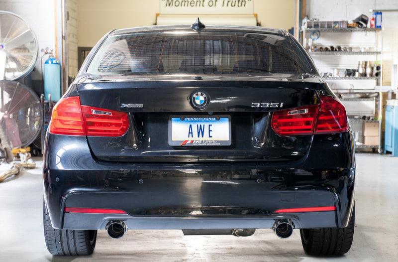 AWE Tuning BMW F3X 335i/435i Touring Edition Axle-Back Exhaust - Diamond Black Tips (90mm) - Corvette Realm