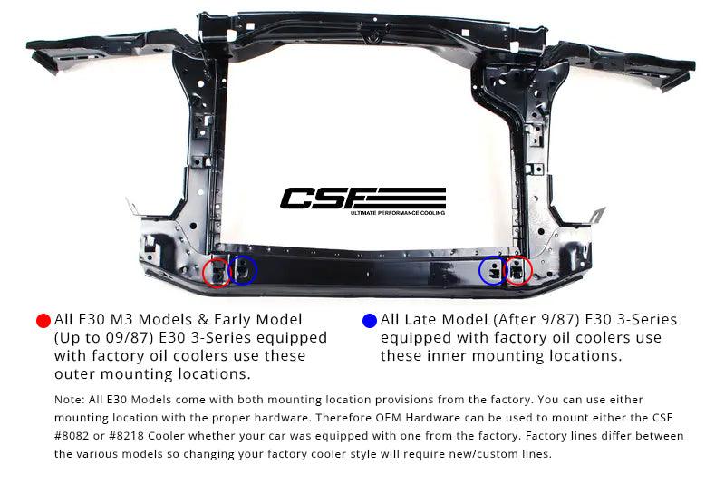 CSF 82-94 BMW 3 Series (E30) High Performance Oil Cooler w/-10AN Male & OEM Fittings - Corvette Realm