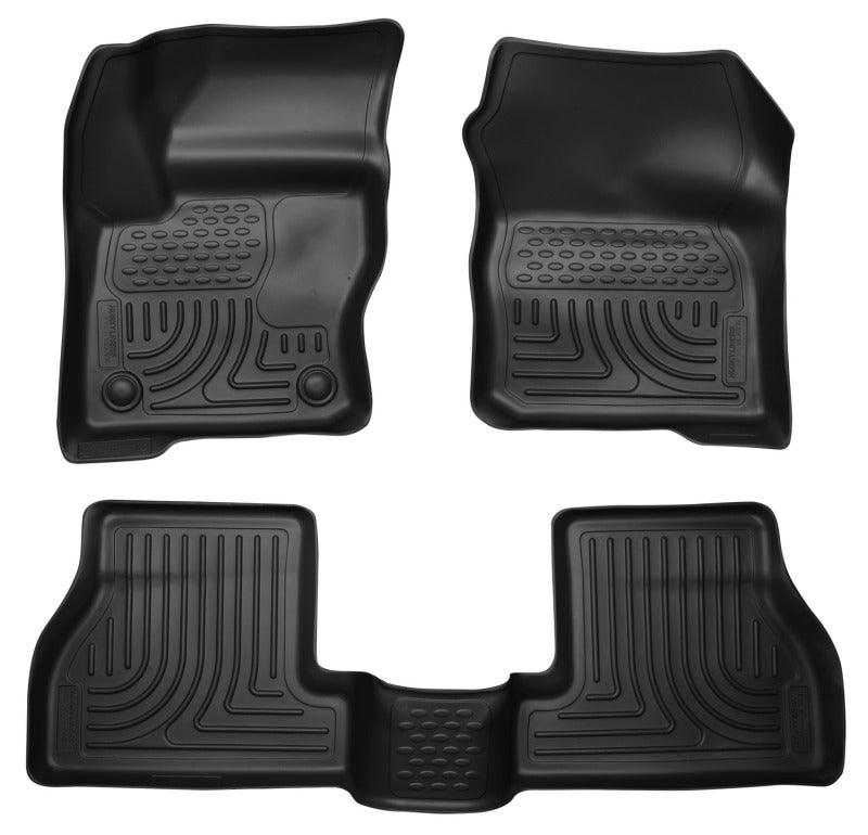 Husky Liners 2012 Ford Focus (4DR/5DR) WeatherBeater Combo Black Floor Liners - Corvette Realm