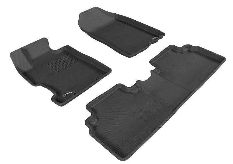 3D MAXpider 2006-2011 Honda Civic Sedan Kagu 1st & 2nd Row Floormat - Black - Corvette Realm