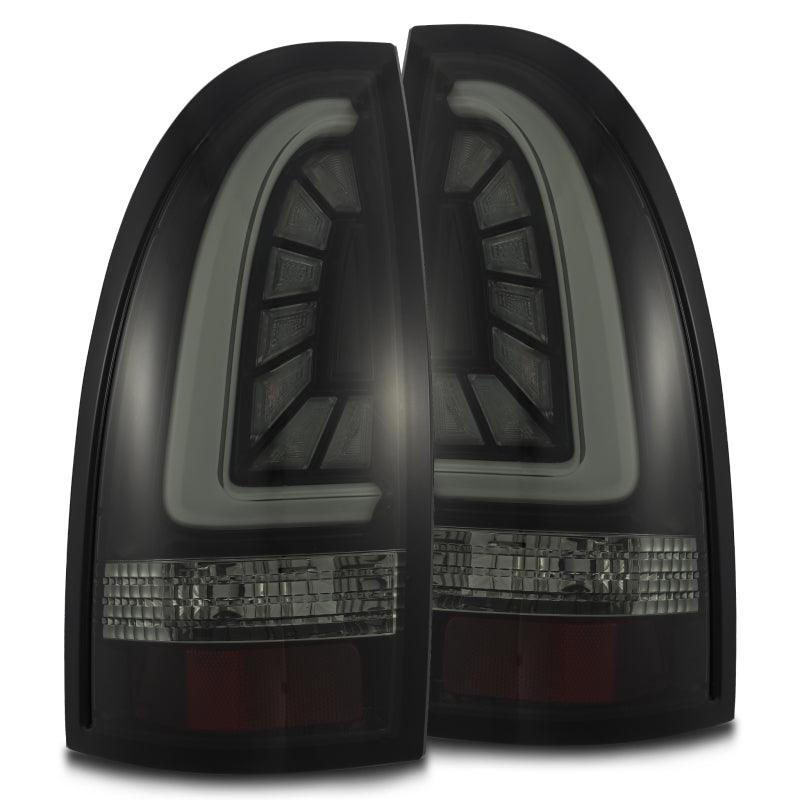 AlphaRex 05-15 Toyota Tacoma PRO-Series LED Tail Lights Jet Black - Corvette Realm