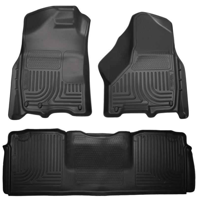 Husky Liners 10-12 Dodge Ram 2500/3500 Mega Cab WeatherBeater Combo Black Floor Liners - Corvette Realm