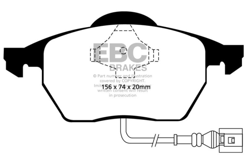 EBC 99-06 Audi TT 1.8 Turbo Yellowstuff Front Brake Pads - Corvette Realm