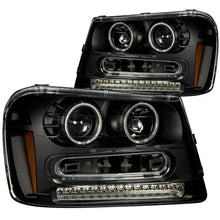 Load image into Gallery viewer, ANZO 2002-2009 Chevrolet Trailblazer Projector Headlights w/ Halo Black - Corvette Realm