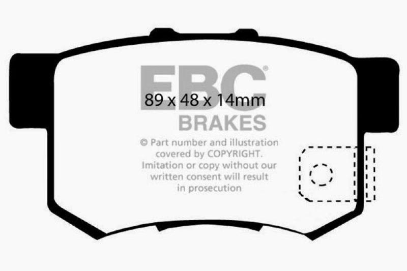 EBC 97 Acura CL 2.2 Yellowstuff Rear Brake Pads - Corvette Realm