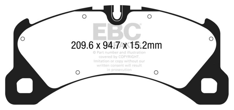 EBC 14+ Porsche Macan (Cast Iron Rotors only) 3.0 Twin Turbo Yellowstuff Front Brake Pads - Corvette Realm