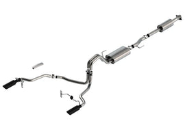 Borla F-150 21-25 5.0L 4dr CC SB EC STB Lariat/KR/Pltm/LTD 3/2.25 SRE Cat-Back Exhaust Touring Black Chrome Tips