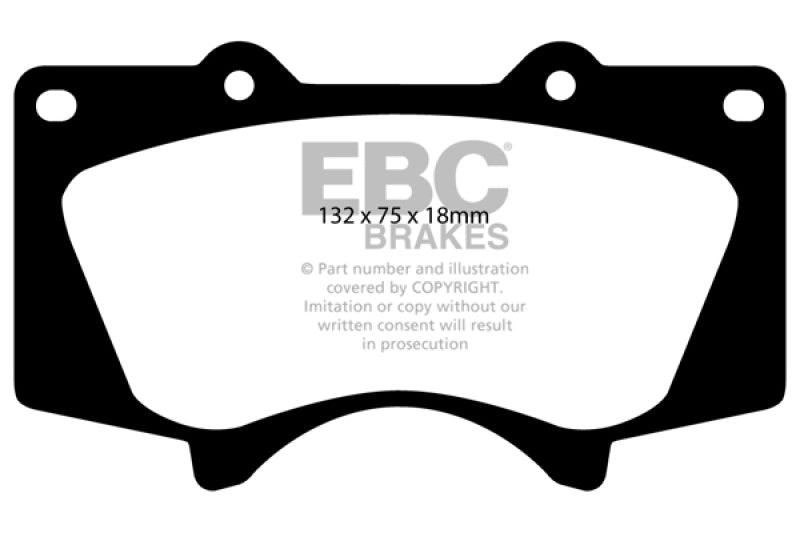 EBC 10+ Lexus GX460 4.6 Yellowstuff Front Brake Pads - Corvette Realm