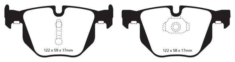 EBC 10-14 BMW X5 3.0 Turbo (35) Yellowstuff Rear Brake Pads - Corvette Realm