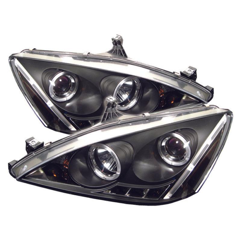 Spyder Honda Accord 03-07 Projector Headlights LED Halo Amber Reflctr LED Blk PRO-YD-HA03-AM-BK - Corvette Realm