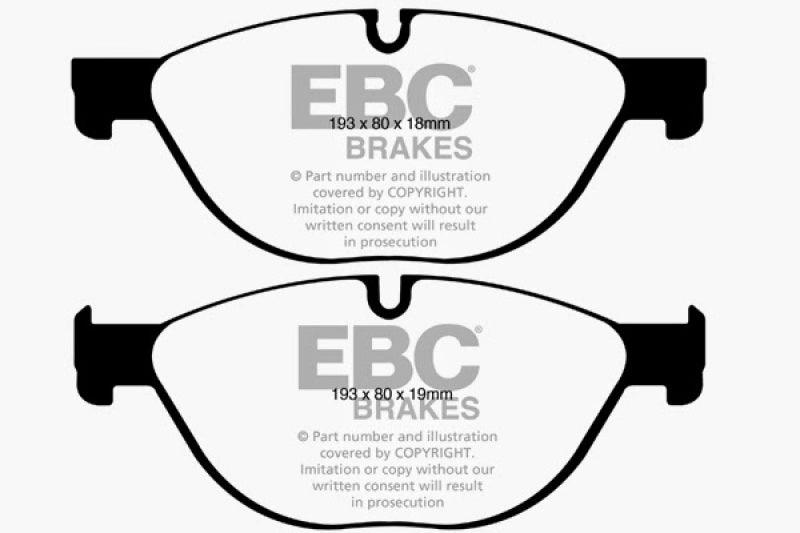EBC 12-13 BMW 528 2.0 Turbo (F10) Performance Yellowstuff Front Brake Pads - Corvette Realm