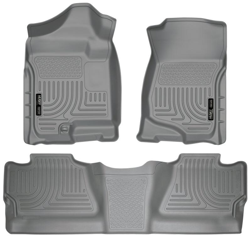 Husky Liners 07-12 Chevy Silverado/GMC Sierra Crew Cab WeatherBeater Combo Gray Floor Liners - Corvette Realm