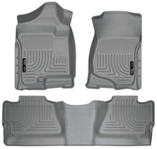 Load image into Gallery viewer, Husky Liners 07-12 Chevy Silverado/GMC Sierra Crew Cab WeatherBeater Combo Gray Floor Liners - Corvette Realm