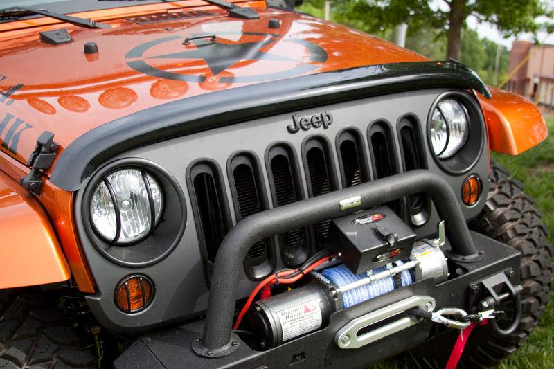 Rugged Ridge Wraparound Bug Deflector Smoke 07-18 Jeep Wrangler - Corvette Realm