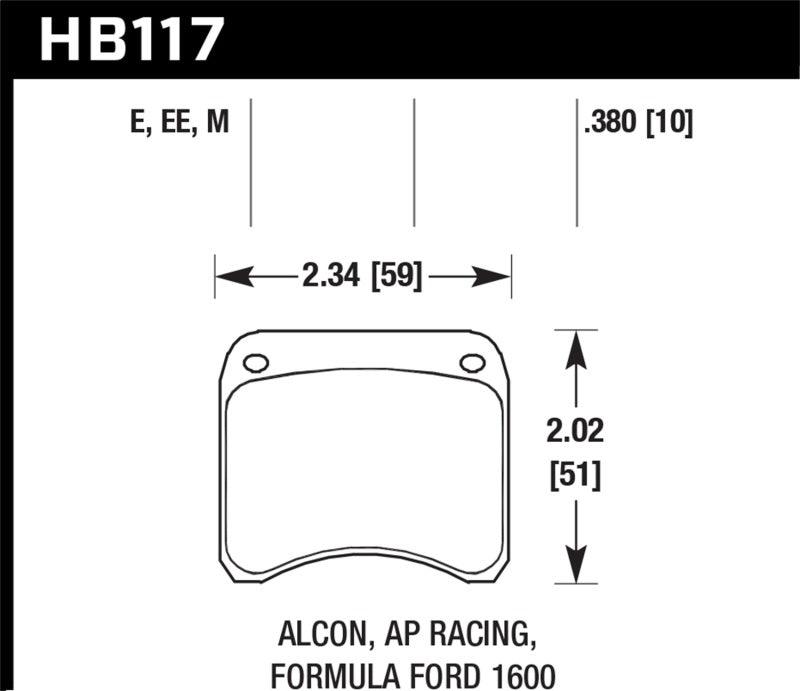 Hawk AP Racing CP3696 Blue 9012 Race Brake Pads - Corvette Realm