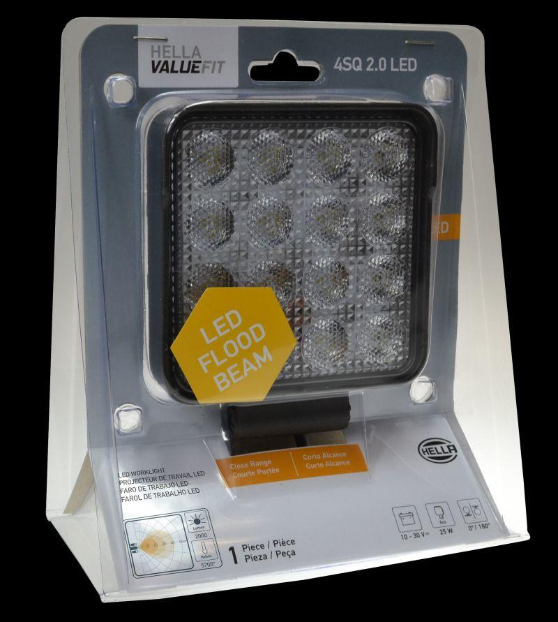 Hella ValueFit LED Work Lamps 4SQ 2.0 LED MV CR BP - Corvette Realm