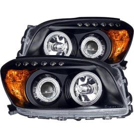 ANZO 2006-2008 Toyota Rav4 Projector Headlights w/ Halo Black - Corvette Realm