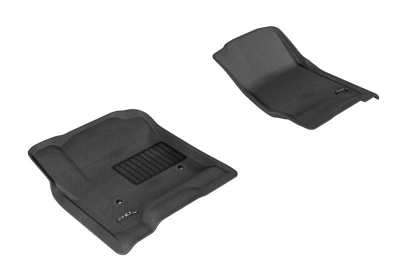 3D MAXpider 2014-2020 Chevrolet Silverado Double Cab/Crew Cab Kagu 1st Row Floormat - Black - Corvette Realm