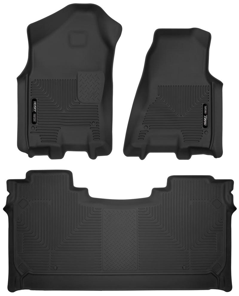 Husky Liners 19-22 Dodge Ram 1500 Crew Cab X-Act Contour Front & Second Seat Floor Liners - Black - Corvette Realm