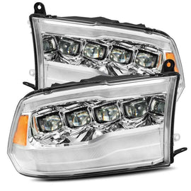 AlphaRex 09-18 Dodge Ram 1500HD NOVA LED Projector Headlights Plank Style Design Chrome w/DRL - Corvette Realm