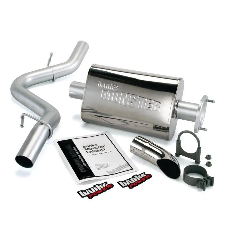 Banks Power 91-95 Jeep 4.0L Wrangler Monster Exhaust System - SS Single Exhaust w/ Chrome Tip - Corvette Realm
