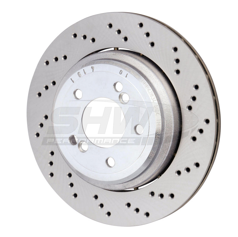 SHW 06-08 BMW Z4 3.2L Right Rear Cross-Drilled Lightweight Brake Rotor (34212282304)