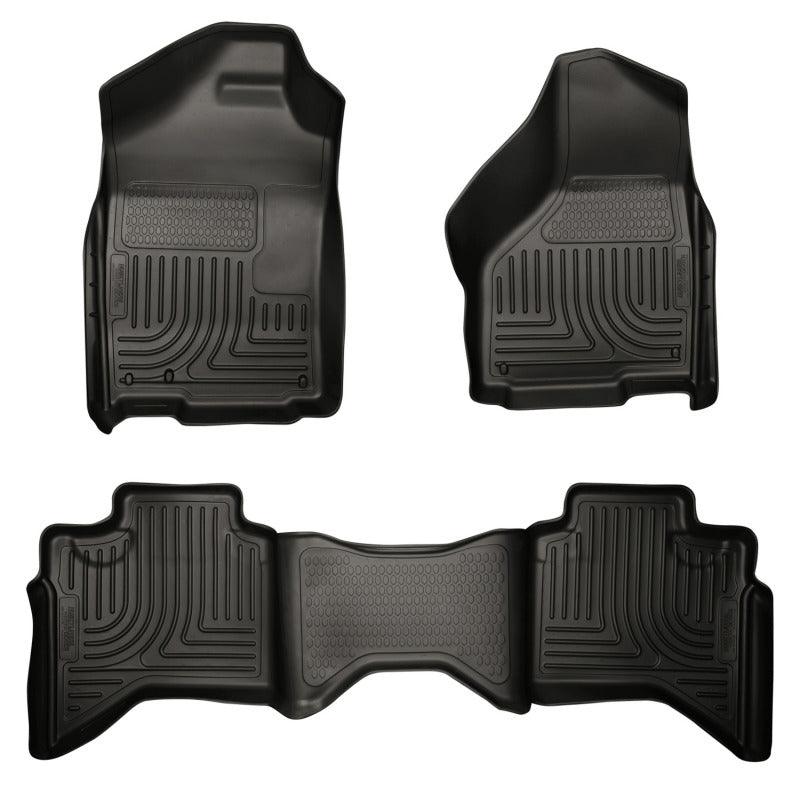 Husky Liners 03-08 Dodge Ram 1500/2500/3500 Quad Cab WeatherBeater Combo Black Floor Liners - Corvette Realm