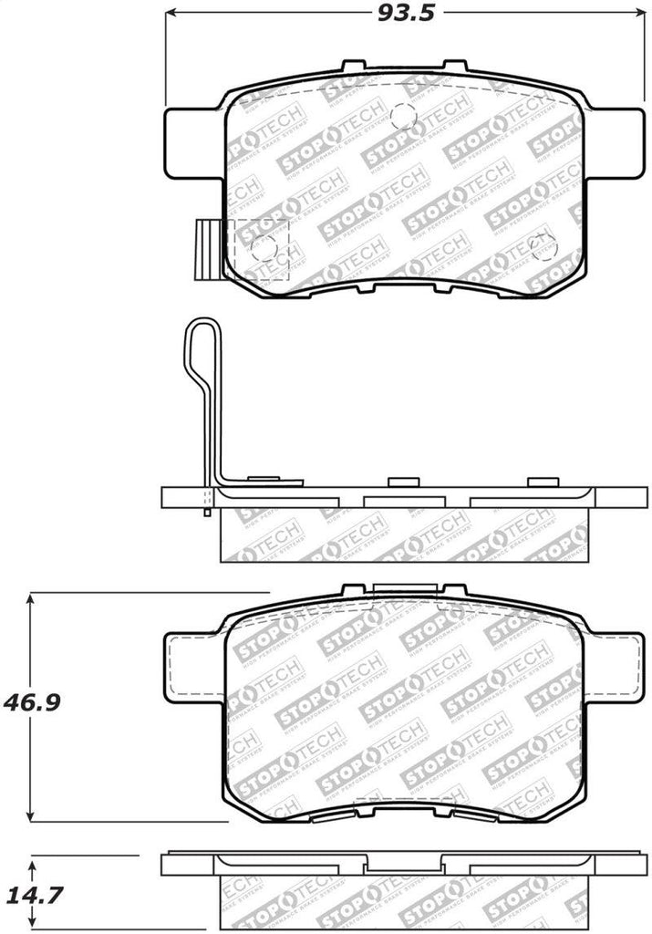 StopTech Street Select Brake Pads - Rear - Corvette Realm