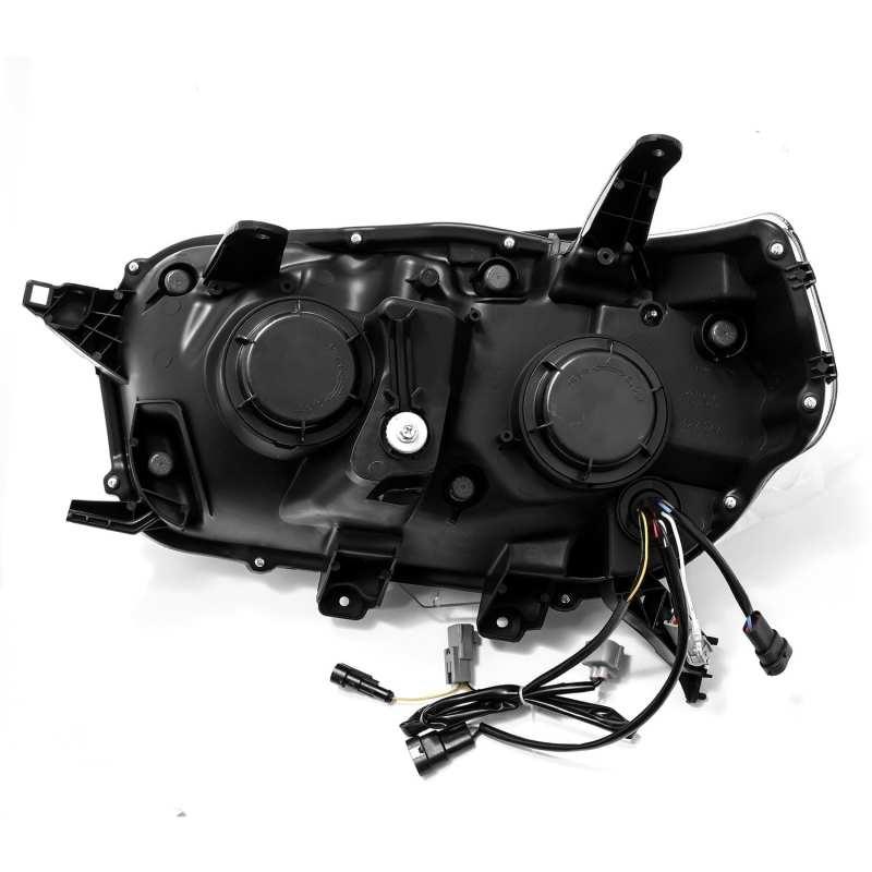 AlphaRex 10-13 Toyota 4Runner LUXX LED Proj Headlights Plank Style Alpha Black w/Seq Signal/DRL - Corvette Realm
