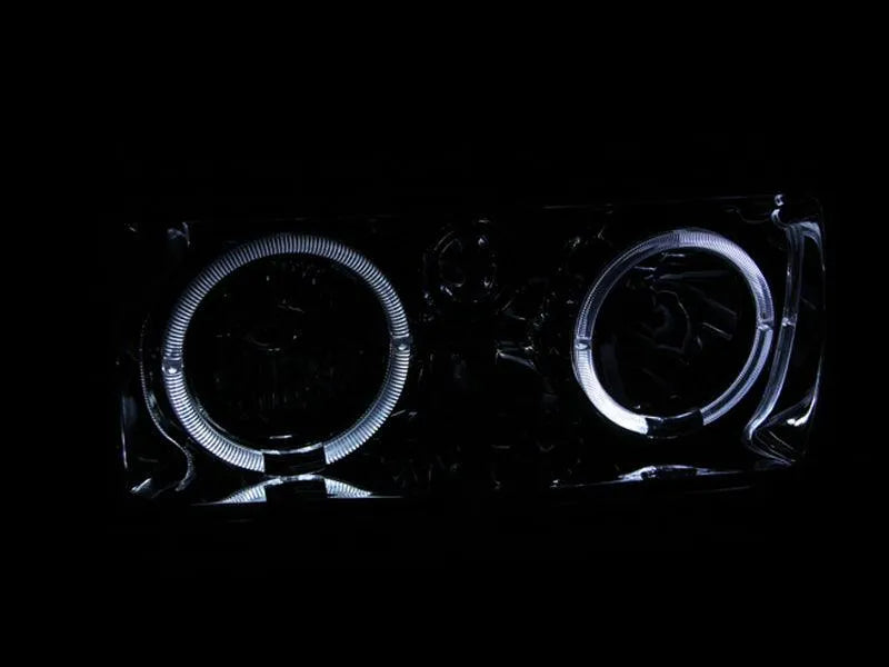 ANZO 1991-1994 Toyota Land Cruiser Crystal Headlights w/ Halo Chrome - Corvette Realm