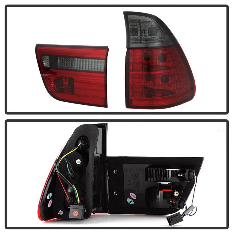 Spyder BMW E53 X5 00-06 4PCS Euro Style Tail Lights- Red Smoke ALT-YD-BE5300-RS - Corvette Realm