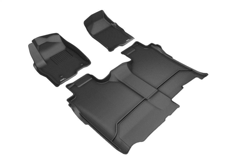 3D MAXpider 2019-2020 Chevrolet Silverado 1500 Kagu 1st & 2nd Row Floormats - Black - Corvette Realm